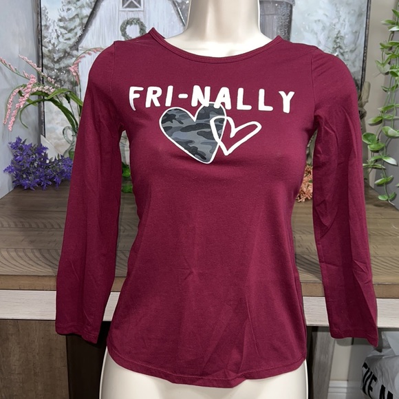 💕JUSTICE💕Long Sleeve Shirt with Fri-Nally design - Picture 1 of 6